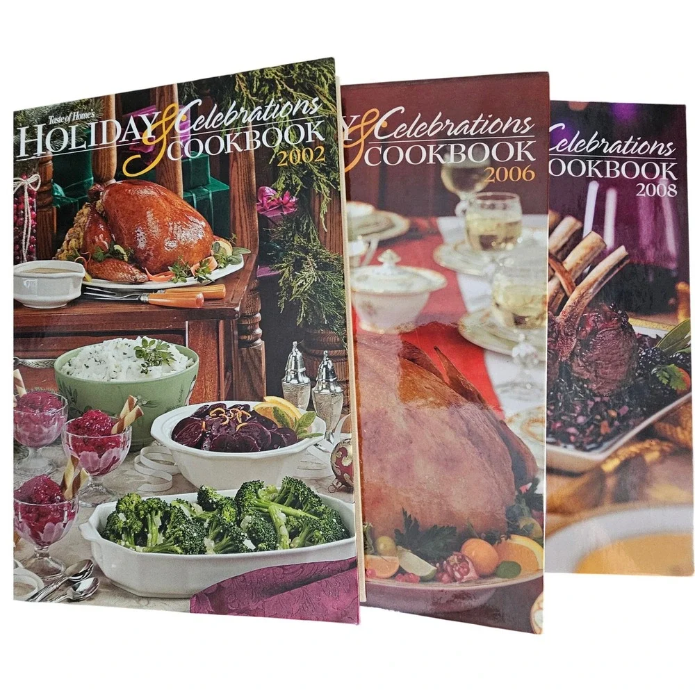 Taste of Home Holiday & Celebrations Cookbook Lot 2002 2006 2008 Hardcover Books